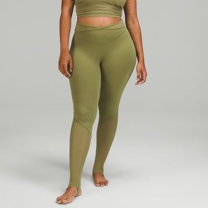 Lululemon Nulu and Crisscross Mesh Stirrup Tight Legging Bronze Green NWT Size 6